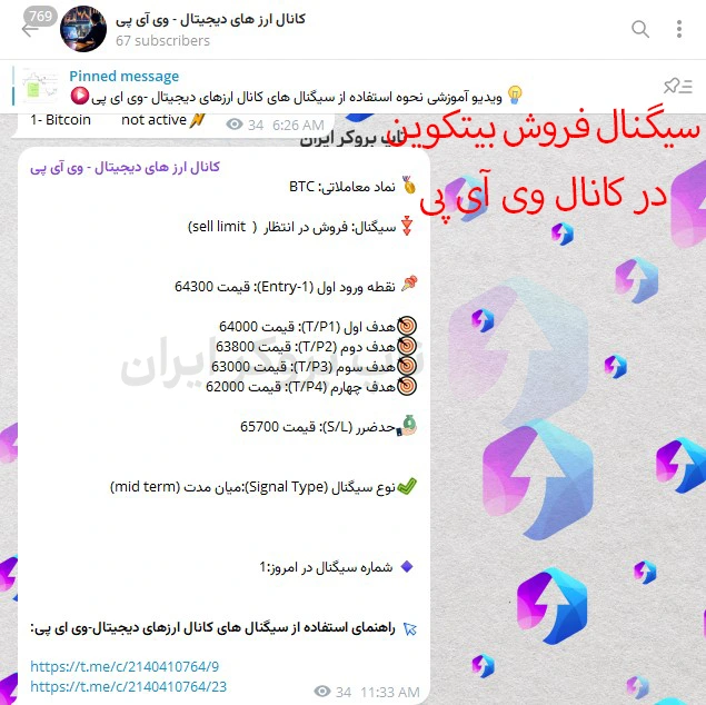 کانال تلگرام سیگنال ارز دیجیتال تاپ بروکر ایران، کانال سیگنال دهی کریپتو،