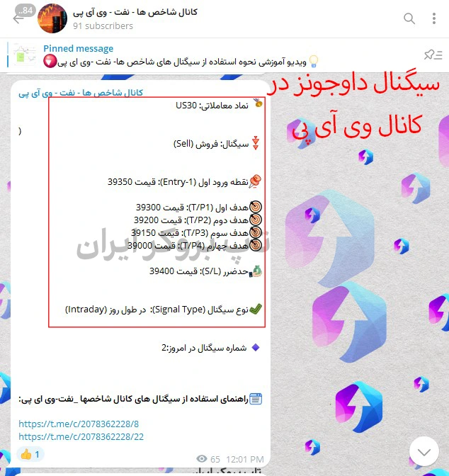 کانال سیگنال داوجونز تاپ بروکر ایران، کانال تلگرام سیگنال داوجونز، کانال سیگنال داوجونز در تلگرام